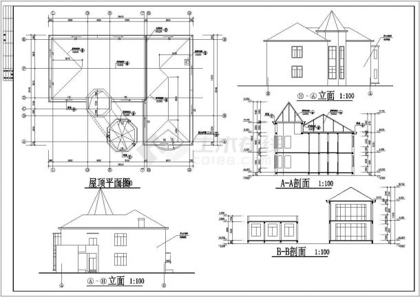 某国家级风景区926㎡2层砌体结构别墅建筑结构方案图-图二