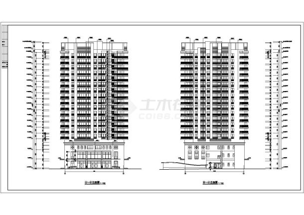 某框剪结构41190平方米十八层商住楼建筑方案图-图二