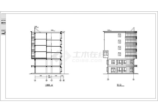某地六层砖混结构住宅建筑cad图（高21米）-图一