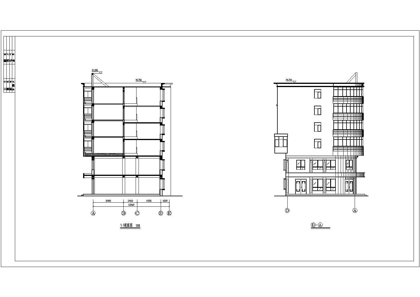 某地六层砖混结构住宅建筑cad图（高21米）