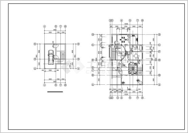 某砖混结构三层别墅建筑方案图（含效果图）-图二