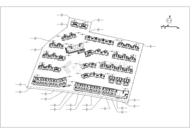 某地大型住宅建筑设计总平面图（共4张）-图二