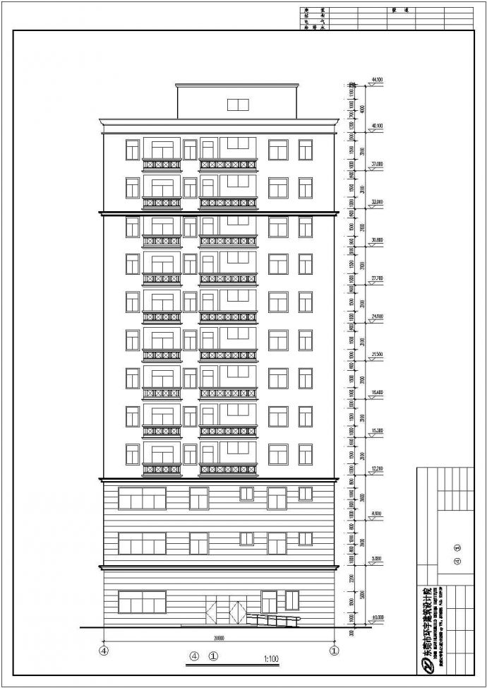 某3772平方米十二层商住楼建筑方案图_图1