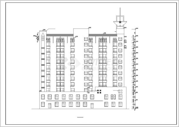 某地区高层宾馆酒店建筑设计施工图纸-图二