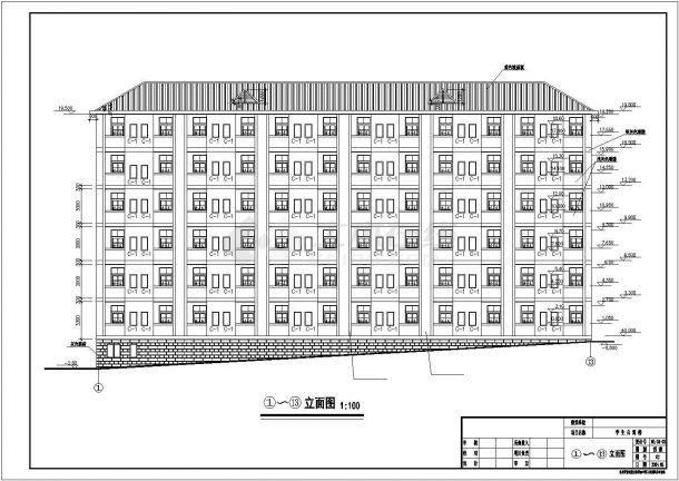 某六层小型学生公寓楼建筑方案图-图二