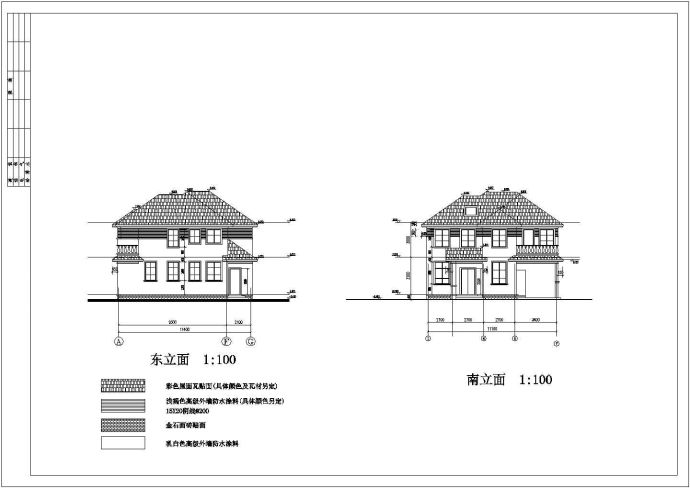 [施工图]某地高档二层别墅建筑cad图_图1