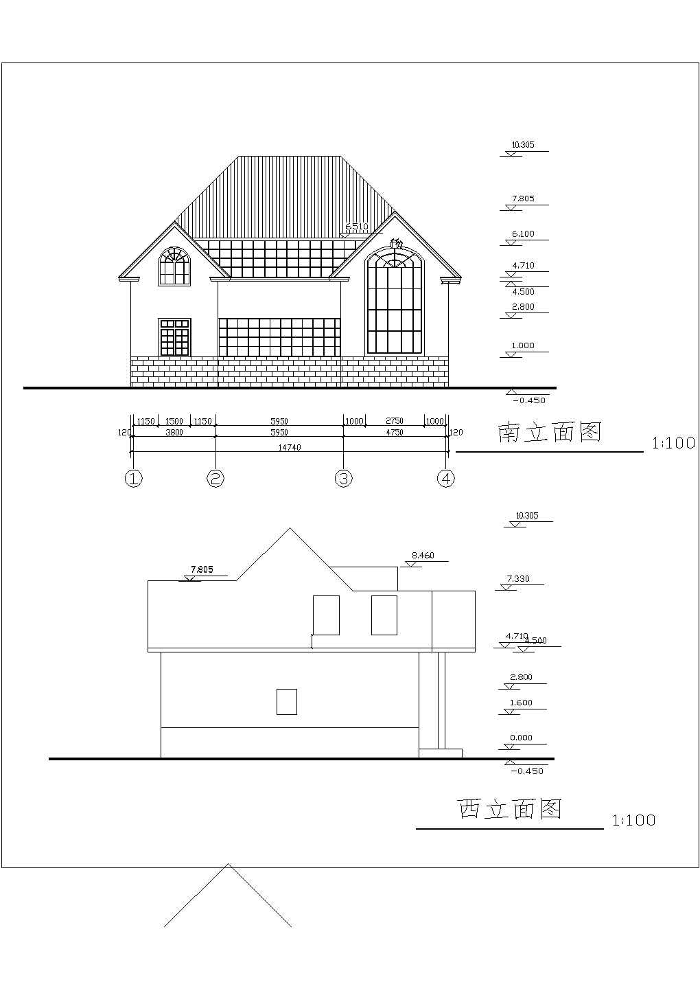 某地别墅建筑结构CAD图