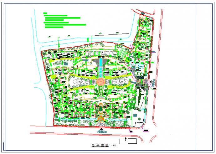 某方形地块小区规划建筑总图（初设图）_图1