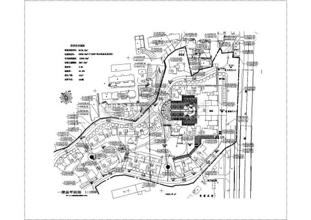 [湖南]某小高层居住区规划建筑总图（初设图）-图一