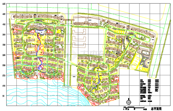 某大型区域详细建筑规划设计施工图-图一