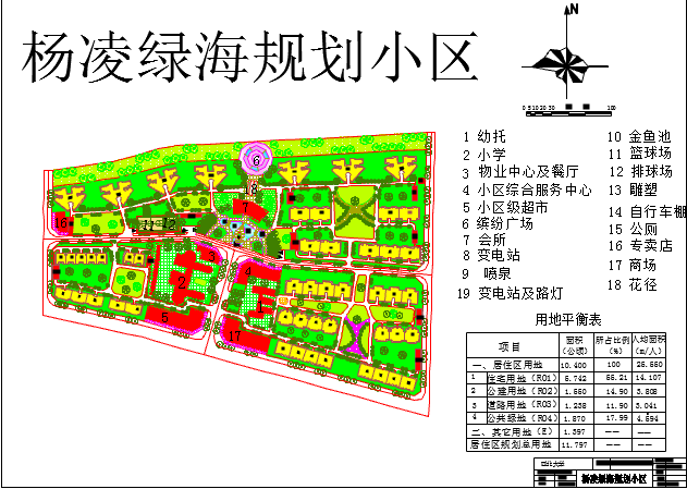 某地大型绿海小区详细建筑设计规划图_图1