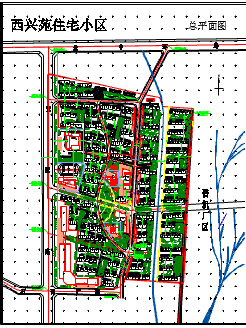 某地西兴苑居住小区建筑设计总平面图_图1