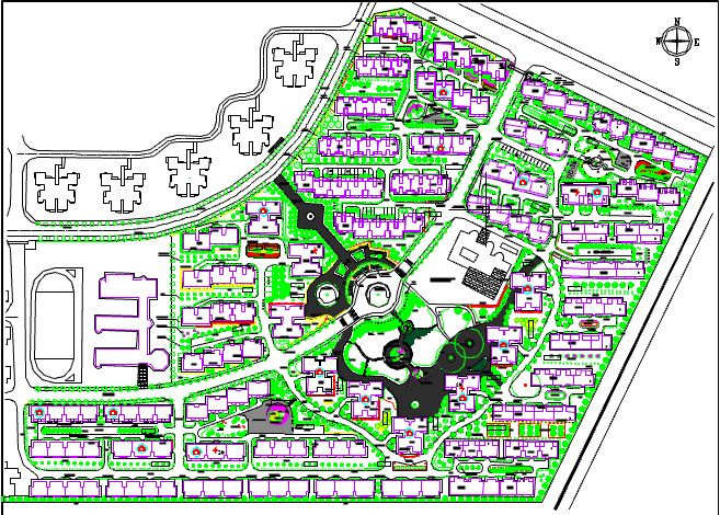 某地大型居住小区建筑设计规划总平面图_图1