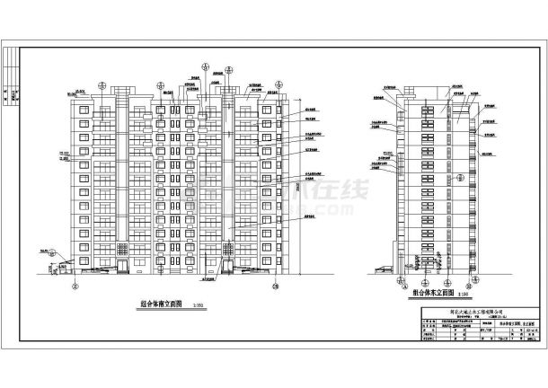 某地地上十二层住宅楼建筑设计图（含大样图）-图一