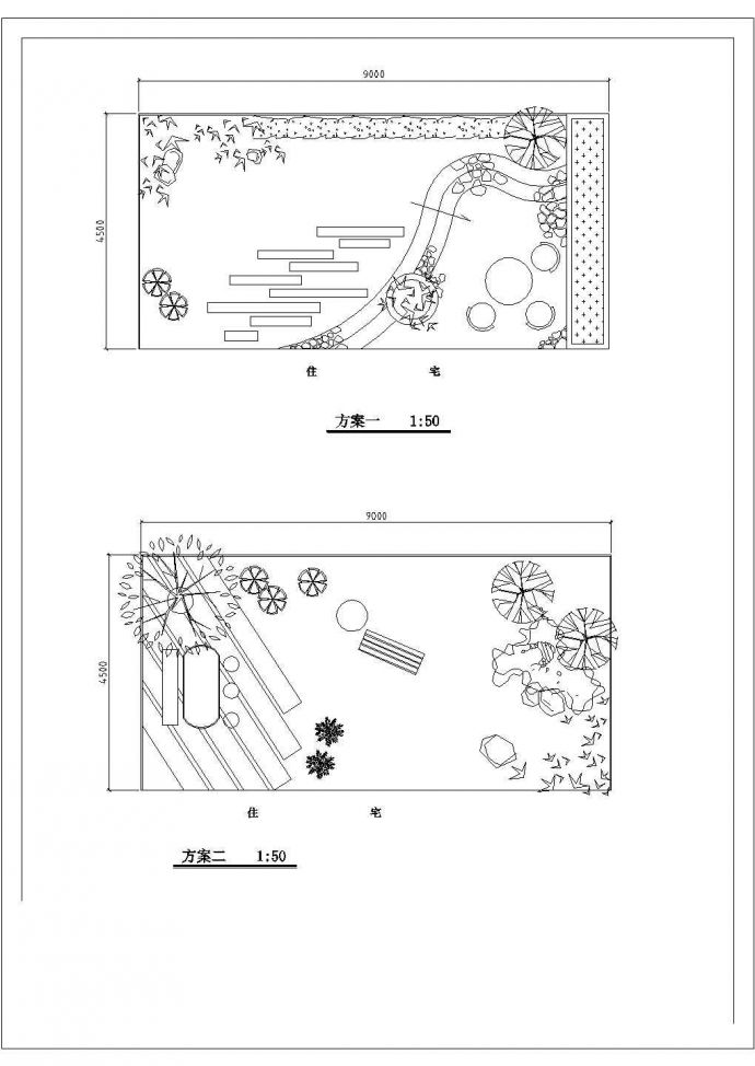 【江苏省】某地区庭院园林绿化设计图纸_图1