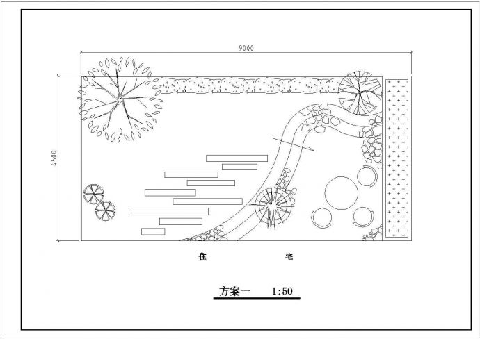 【浙江省】某地庭院园林绿化设计图纸_图1