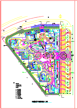 某地大型环境铺装建筑设计总平面图_图1
