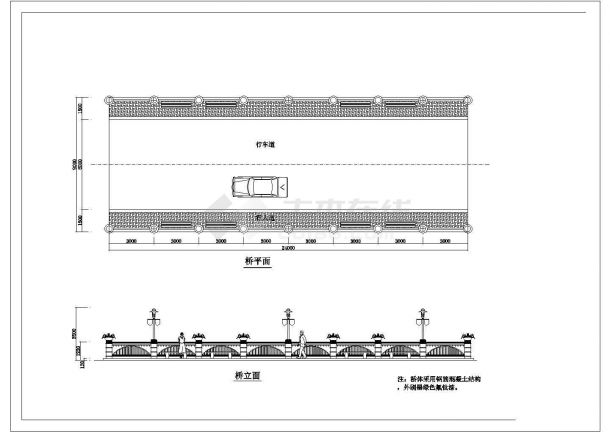 【江苏省】某地区桥及大门园林建筑图纸-图二