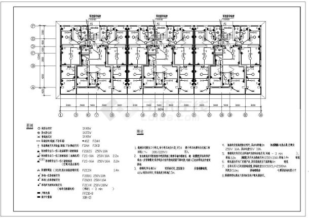 【浙江】某住宅楼照明线路设计施工图-图二