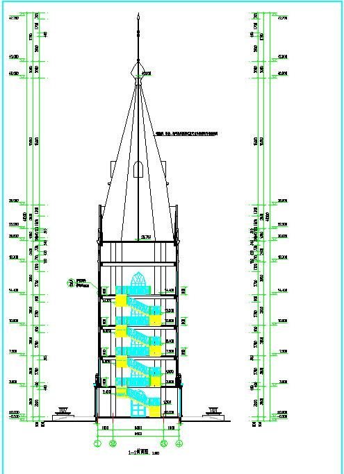 【浙江省】某地区欧式观光塔建筑设计图纸-图二