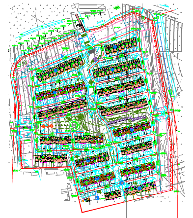 某地大型豪华建筑小区详细设计平面图_图1