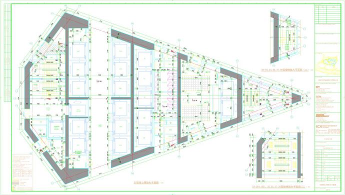 华侨城大厦-建施33层核心筒放大平面CAD图_图1