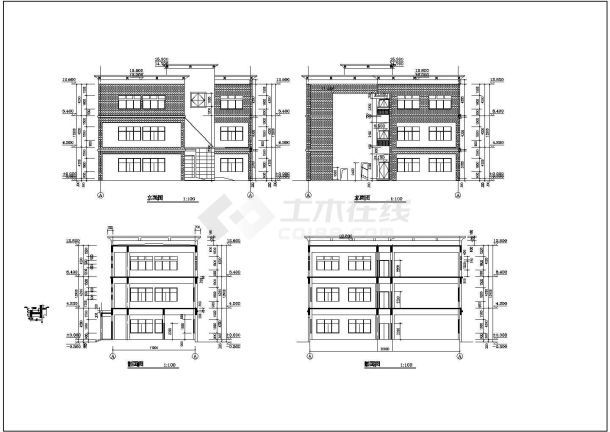 某地区小型现代平顶会所建筑施工图-图一