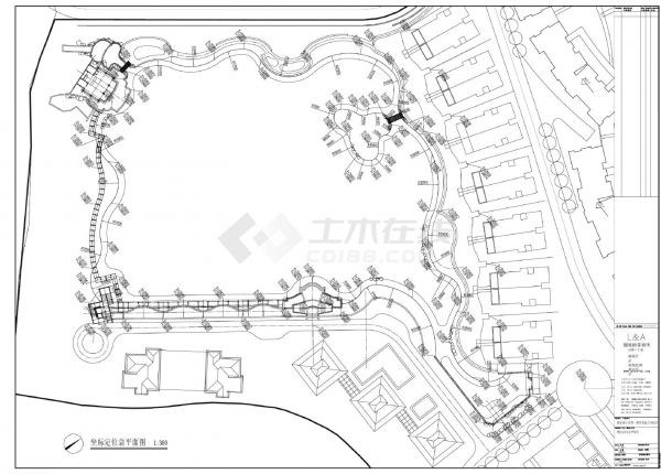 南京香山美墅一期景观施工图设计-坐标定位总平面CAD图-图一