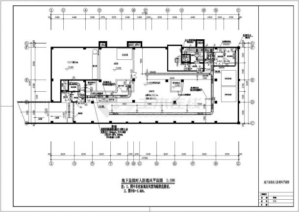 长春市某大型综合楼暖通施工CAD布置图-图二