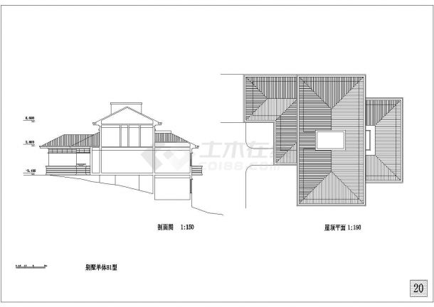 别墅建筑设计CAD图-图一