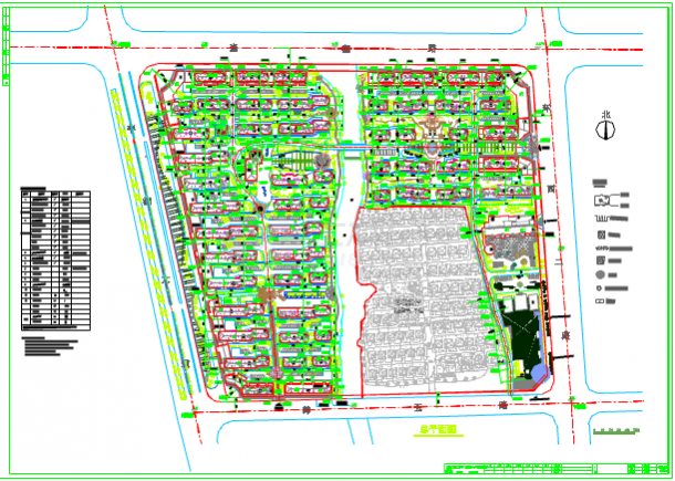 某地金平湖城市花园建筑设计总平面图-图一