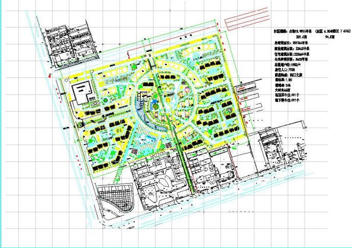 【江苏省】某地大型住宅区建筑规划设计图_图1