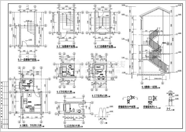 某地三层别墅建筑施工图纸（2）-图二