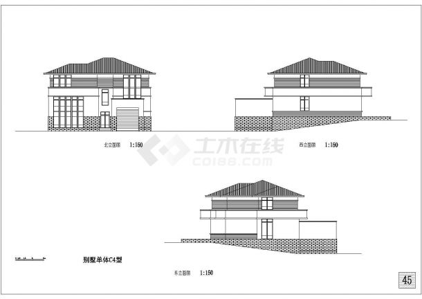 某别墅书房建筑详图-图一