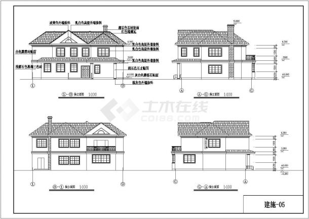 北方某二层别墅建筑施工图-图一