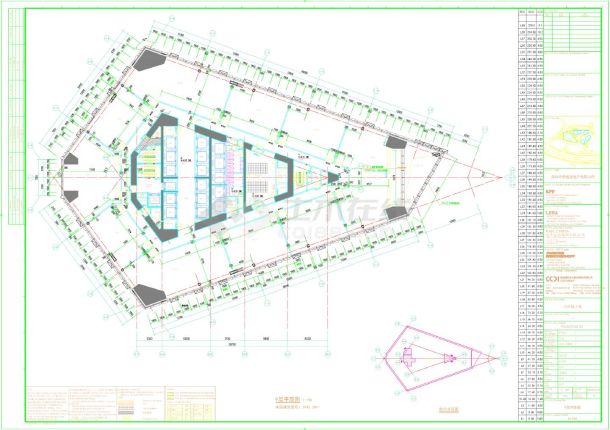 华侨城大厦-建施9层平面CAD图-图一