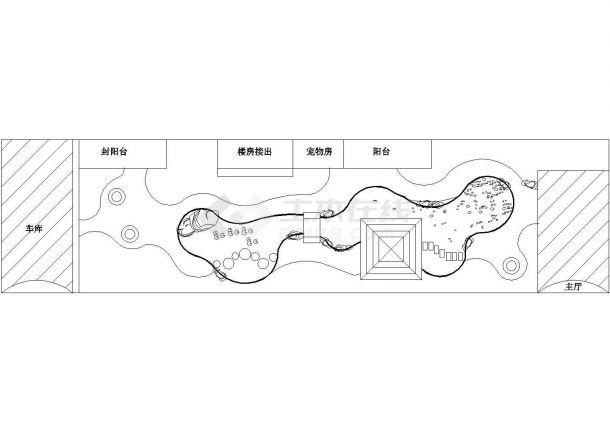 【江苏省】某地区小型小庭院绿化设计图-图二