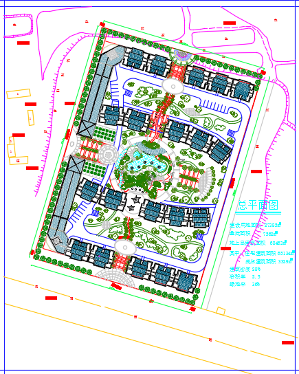 某大型小区建筑规划总图（带效果图）_图1