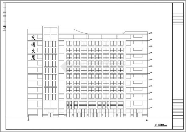 [重庆]某交通局12层综合楼建筑方案图-图一