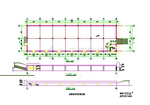 【浙江省】某地区自行车车棚建筑设计方案图-图二