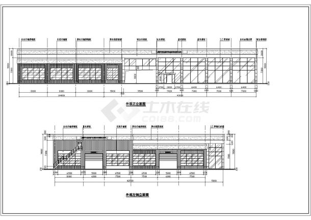 某钢结构车展及维修中心建筑设计图纸-图一