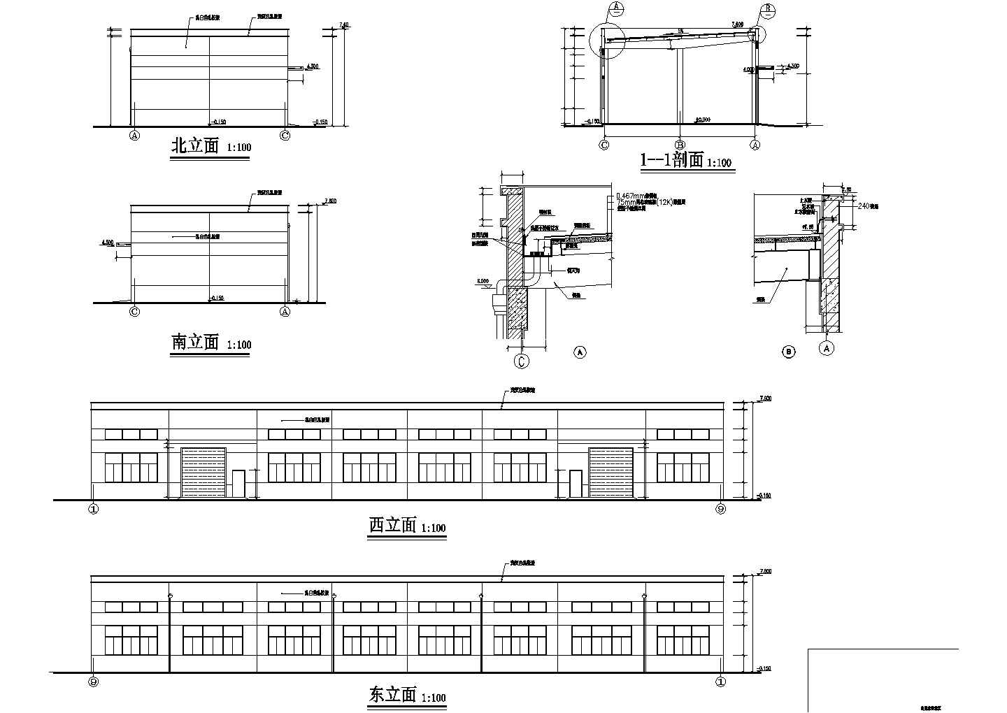 某地区科技工业园新建工业厂房建筑设计图纸