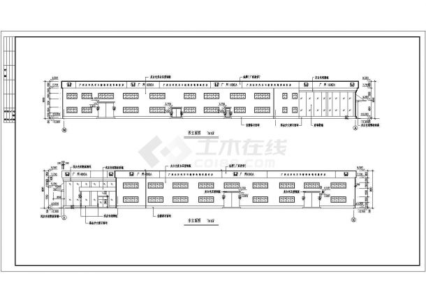 某两层品牌汽车展厅建筑设计图纸（共6张）-图一