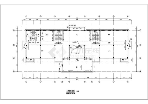 某三层欧式办公楼建筑方案图-图一