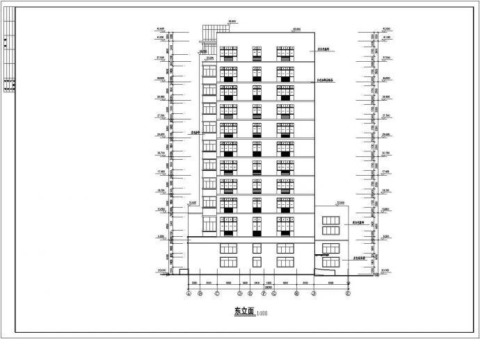 某10074平方米十一层办公小高层建筑方案图_图1