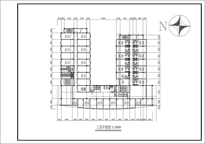某六层丰都县公安局办公楼建筑方案图_图1