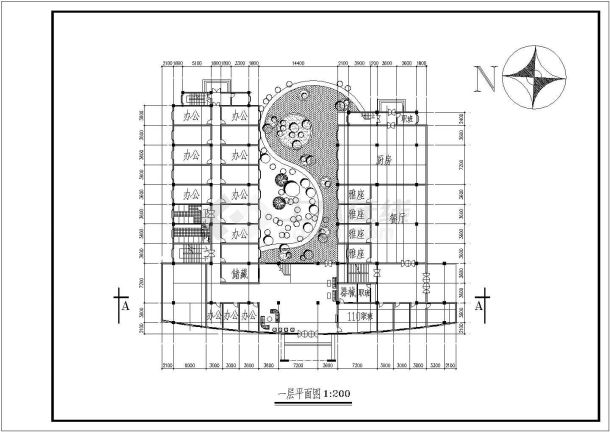 某六层丰都县公安局办公楼建筑方案图-图二