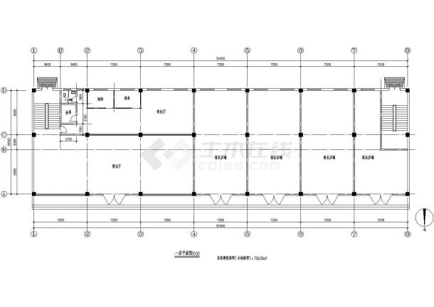 某保险公司四层办公楼建筑方案图-图一