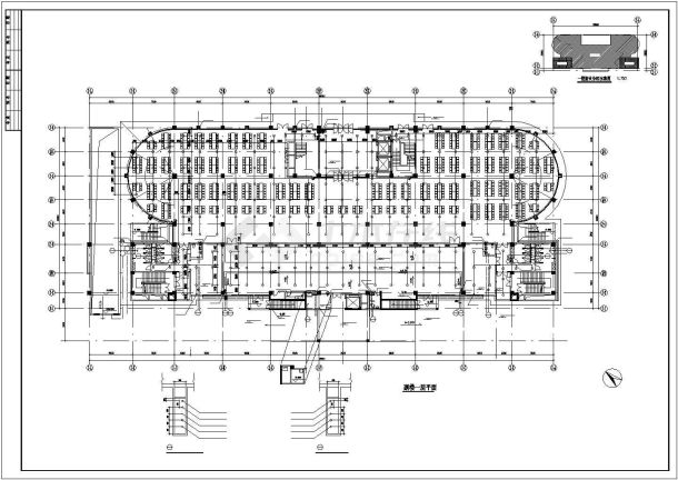 某高层建筑副楼一层建筑平面设计图-图一