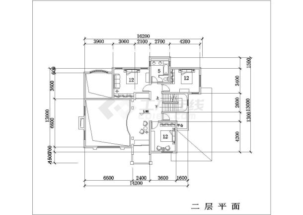 某地经典小型别墅建筑cad图系列1-图二